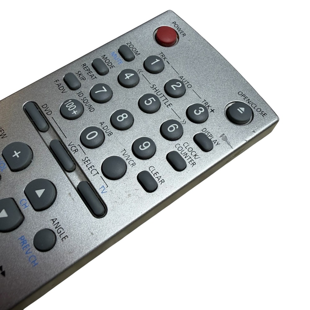 Samsung 00058B DVD VCR Combo Remote Control Silver OEM Replacement 00058 B - Picture 3 of 5
